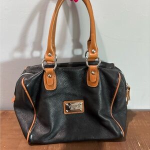 Valentina Black and Tan Bag Italian leather
